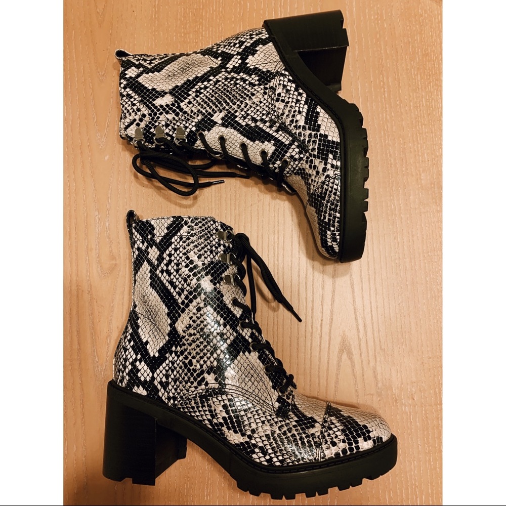 Marc Fisher Snakeskin Combat Boots